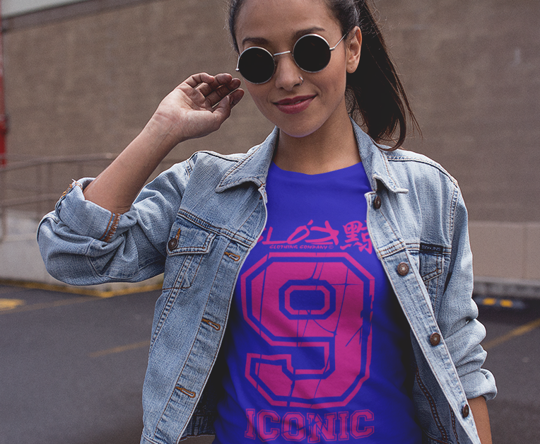 Iconic 9 - Front Print in Pink - Women's Slim Fit