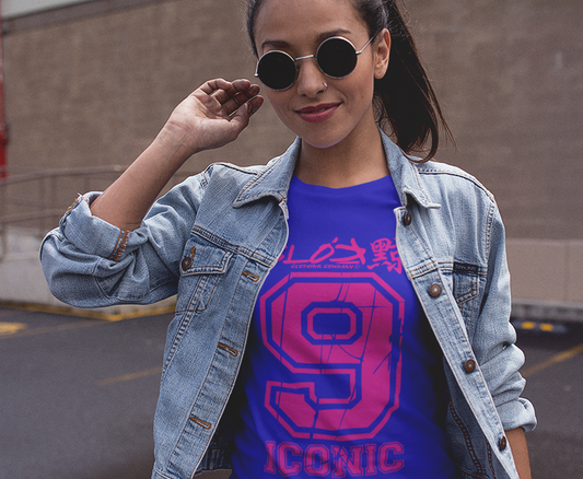 Iconic 9 - Front Print in Pink - Women's Slim Fit