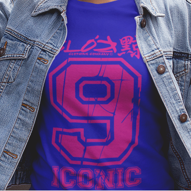 Iconic 9 - Front Print in Pink - Women's Slim Fit
