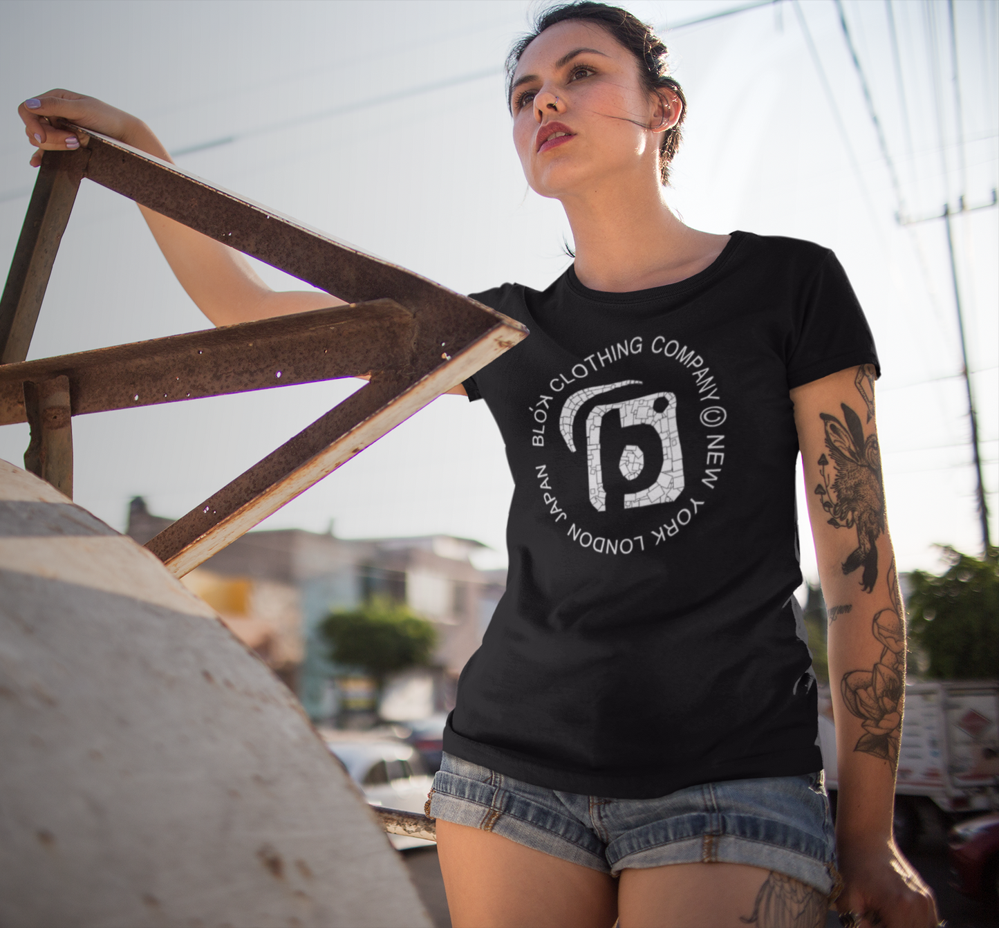 Mosaic Circle - with White Print - Women's Slim Fit