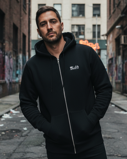 Blok Defy Gravity Logo Front and Back Print Premium Zipped Hoodie