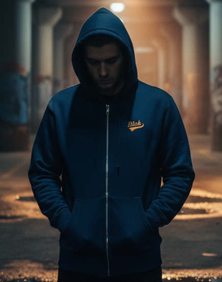 Blok Classic Front and Back Logo Premium Zipped Hoodie