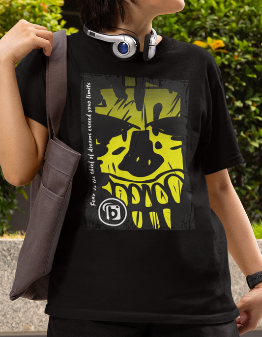 Tiki Skull - with Yellow Front Print - Women's Relaxed Fit