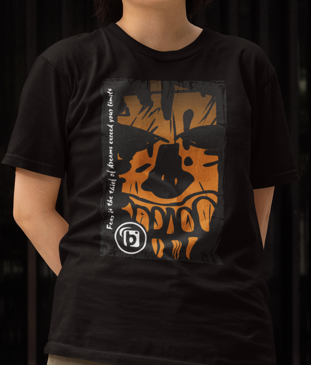 Tiki Skull - with Orange Front Print - Women's Relaxed Fit