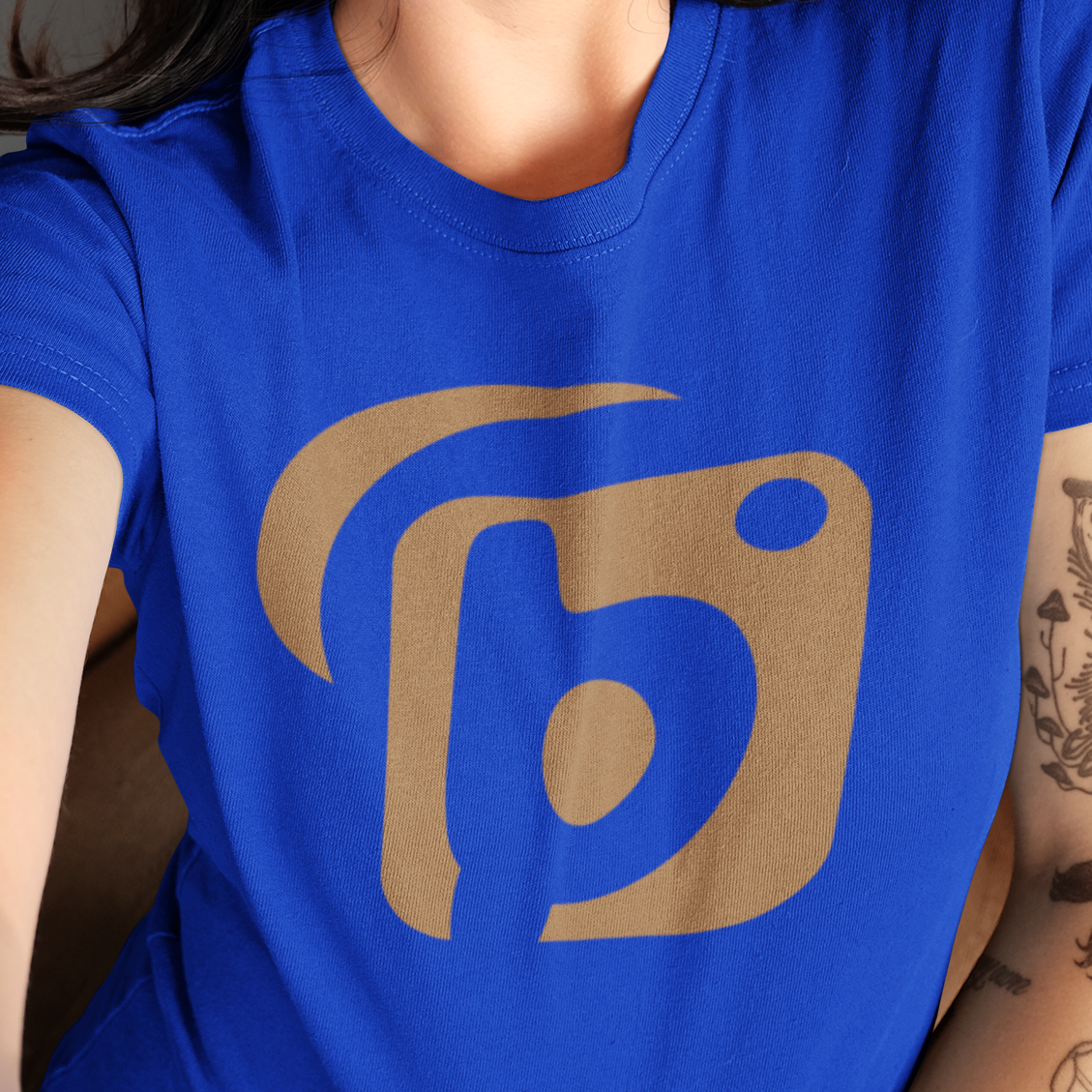 BLOK Original Logo - Gold Print Women's Slim Fit Graphic T-Shirt