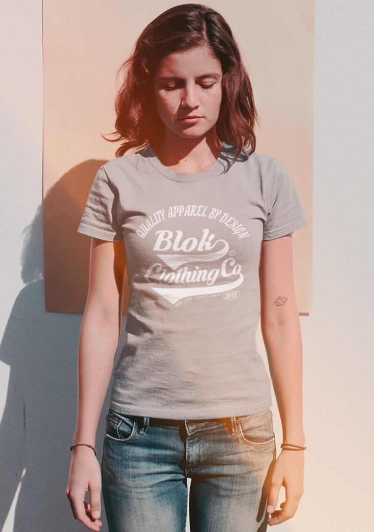 Quality Apparel By Design - with White Print - Women's Slim Fit