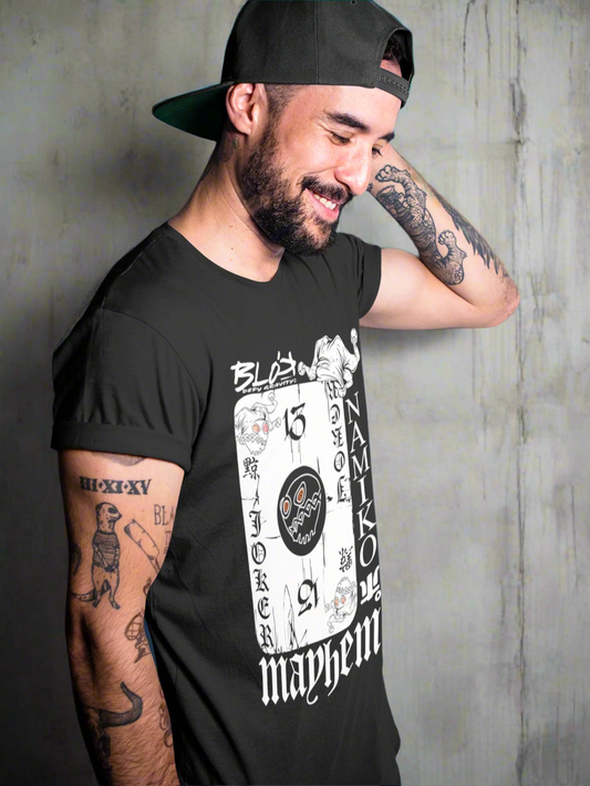 Poker Face - Front Print - in White - Men's Loose Fit Graphic T-Shirt