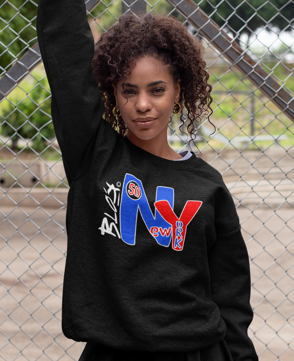 N.Y Blue & Red - Front Print - Women's Sweatshirt