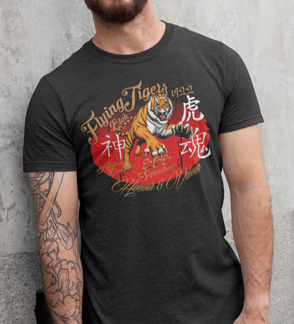 Original Flying Tigers - Front Print in Gold & Red - Men's Classic Fit