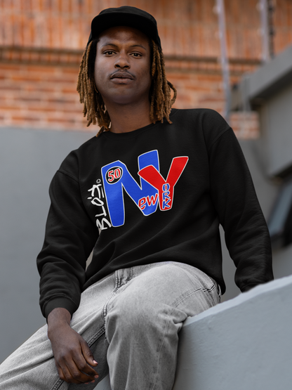N.Y Blue & Red - Front Print - Men's Sweatshirt