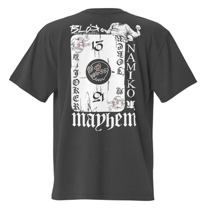 BLOK Poker Face - White Front & Back Print Oversize Women's Graphic T-Shirt