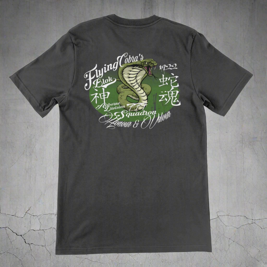 Flying Cobras - Front & Back Print in White & Green - Women's Relaxed Fit