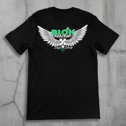 Airborne Wings - Front & Back Print in Green - Men's Loose Fit