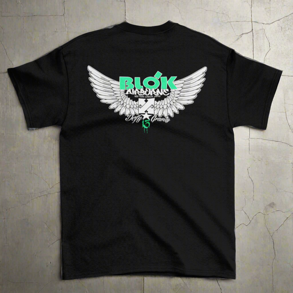 Airborne Wings - Front & Back Print in Green - Women's Relaxed Fit