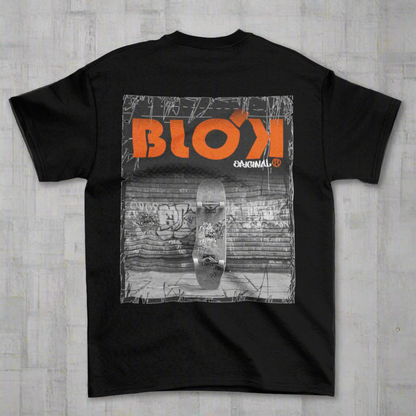 Blok Skateboard - Front & Back Print - with Orange Logo