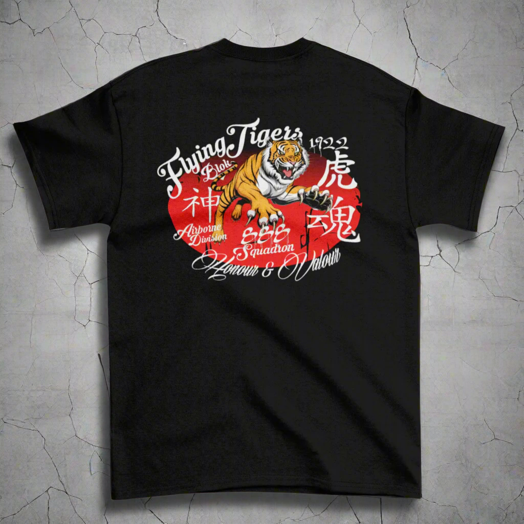 Original Flying Tigers - Front & Back Print in White - Women's Relaxed Fit