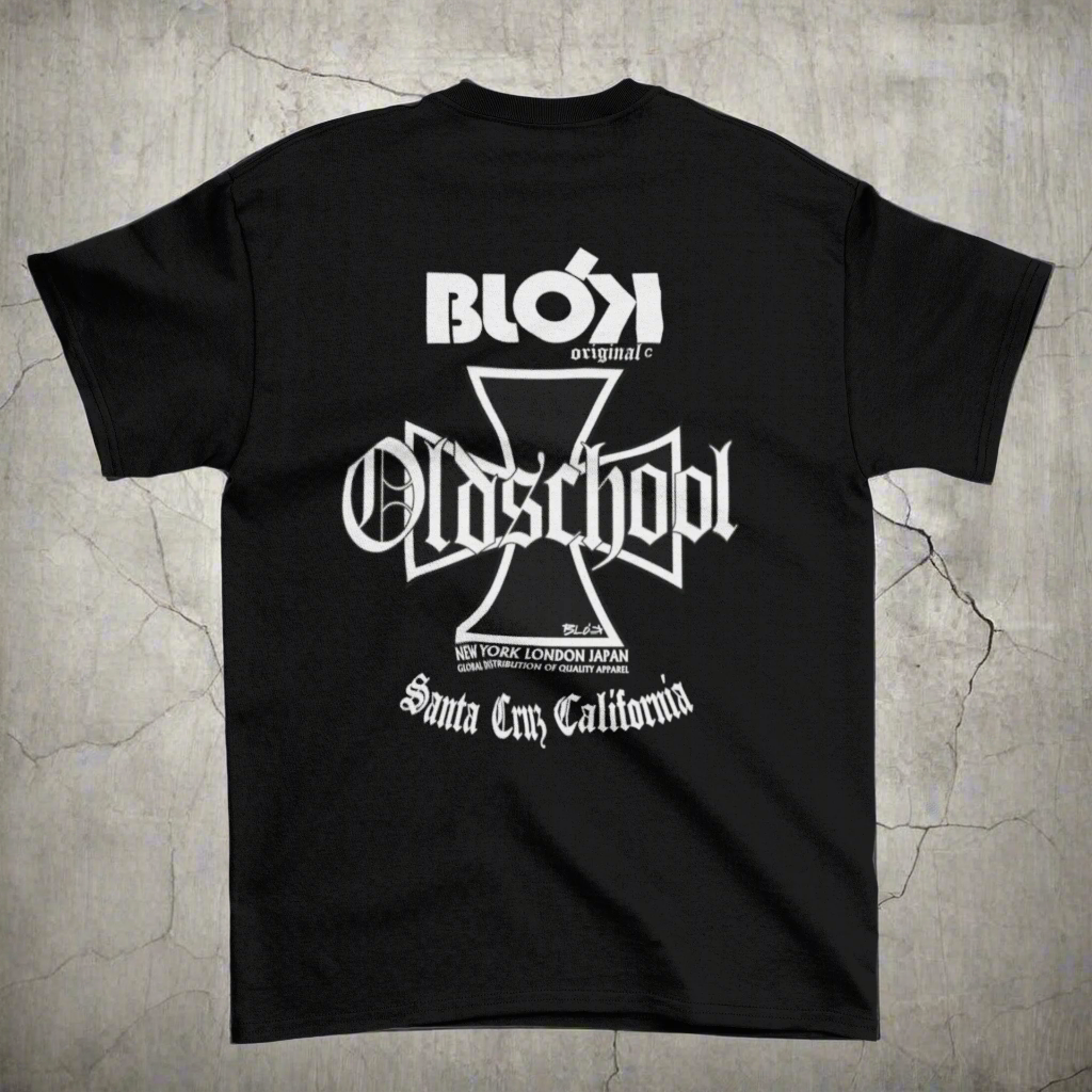 Old School Iron Cross - Front & Back Print in White - Women's Relaxed Fit