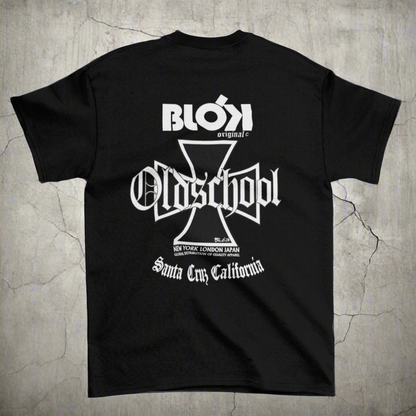 Old School Iron Cross - Front & Back Print in White - Women's Relaxed Fit