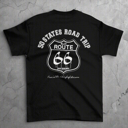 Route 66 Road Trip - 50 States - Front & Back Print in White - Women's Relaxed Fit
