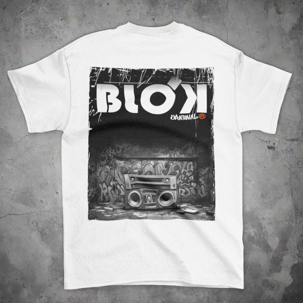Boom Box - front and back print - with White Logo - Women's Relaxed Fit