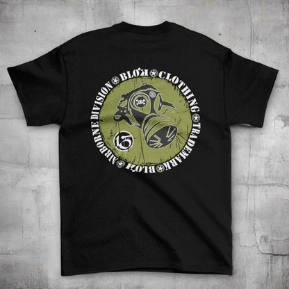 Gas Mask - Front & Back Print - in White & Green - Men's Loose Fit