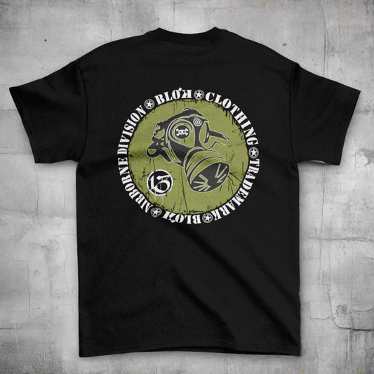 Gas Mask - Front & Back Print - in White & Green - Men's Loose Fit