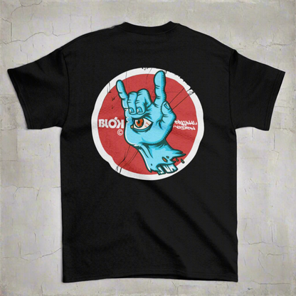 Blok Original Vision - Front & Back Print - in White & Blue - Men's Loose Fit