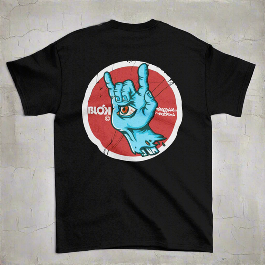 Blok Original Vision - Front & Back Print - in White & Blue - Men's Loose Fit