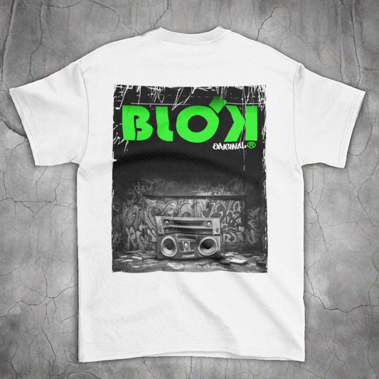 Boom Box - Front & Back Print with Green Logo - Women's Relaxed Fit