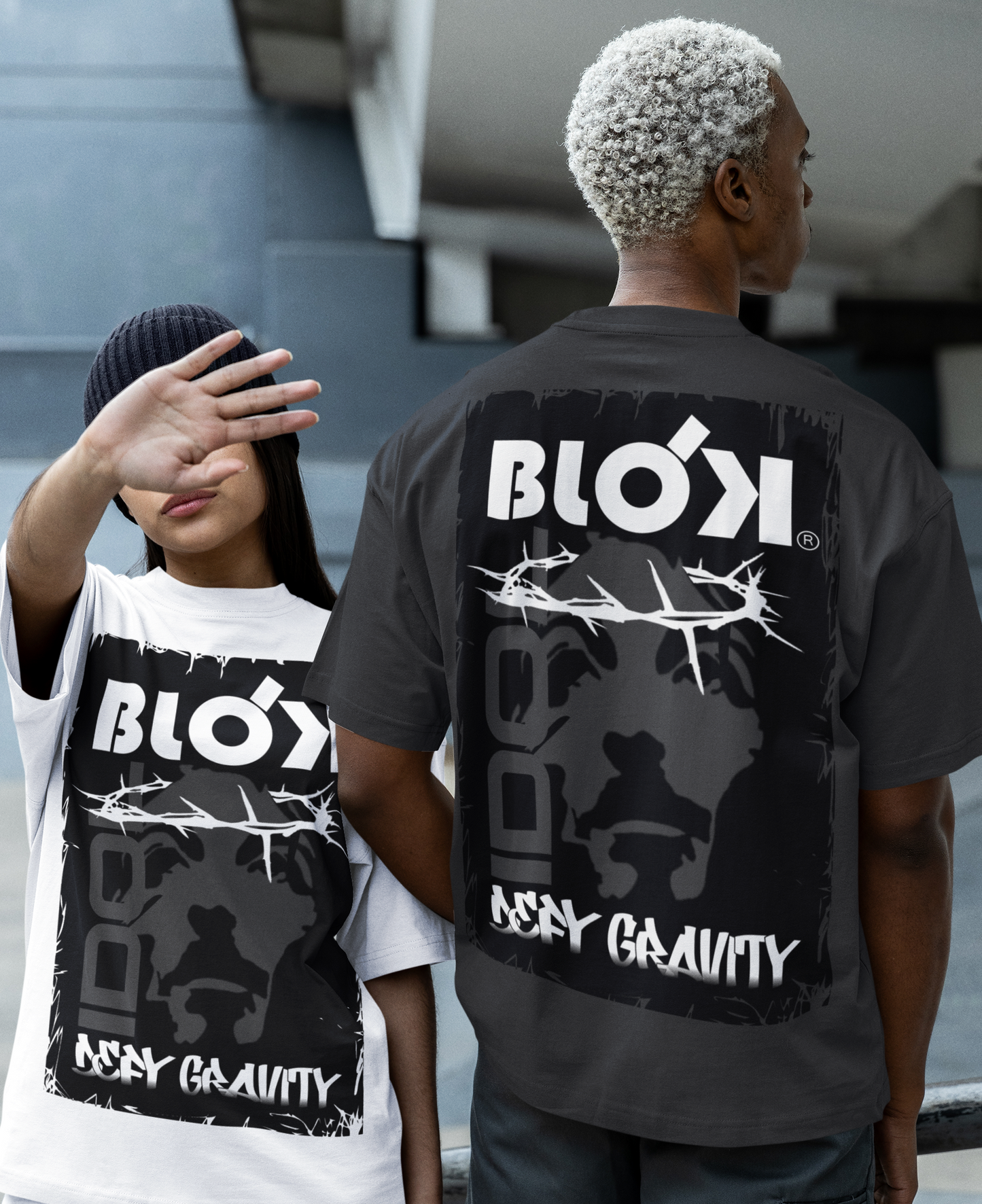 Christ Air - Front & Back Print - in White & Black - Men's Oversize