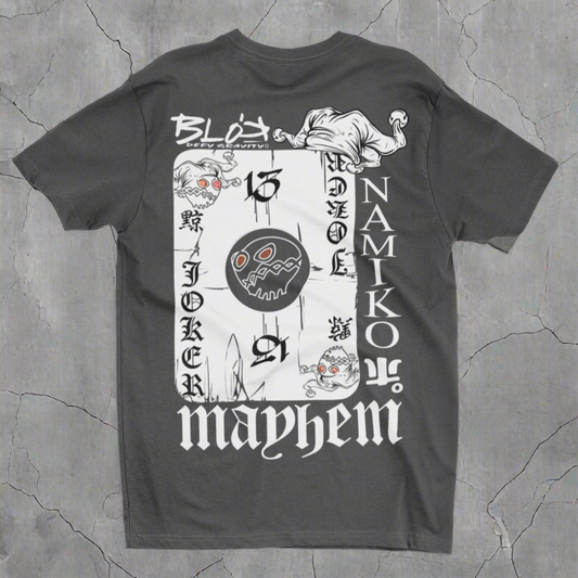 Poker Face - Front & Back Print - in White - Men's Loose Fit