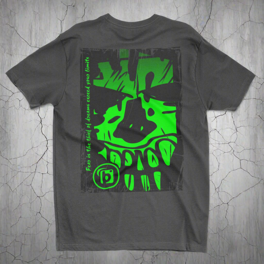 Tiki Skull - Front & Back Print - in Green - Men's Loose Fit