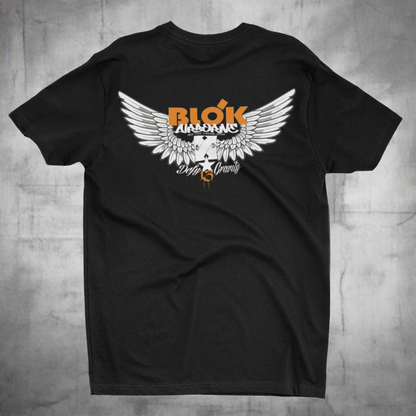 Airborne Wings - Front & Back Print in Orange - Men's Loose Fit