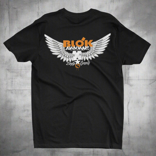 Airborne Wings - Front & Back Print in Orange - Men's Loose Fit