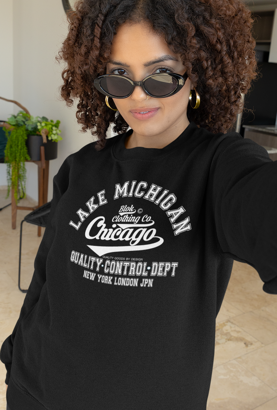 Chicago - 50 States - with White Print - Women's Sweatshirt