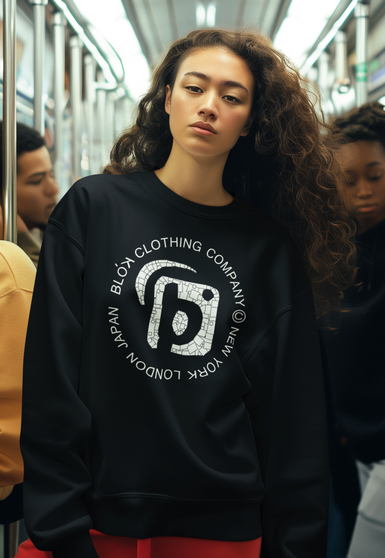 Mosaic Circle - White Print - Women's Sweatshirt