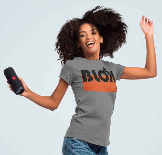 Blok Stripe - with Orange & Black Print - Women's Slim Fit