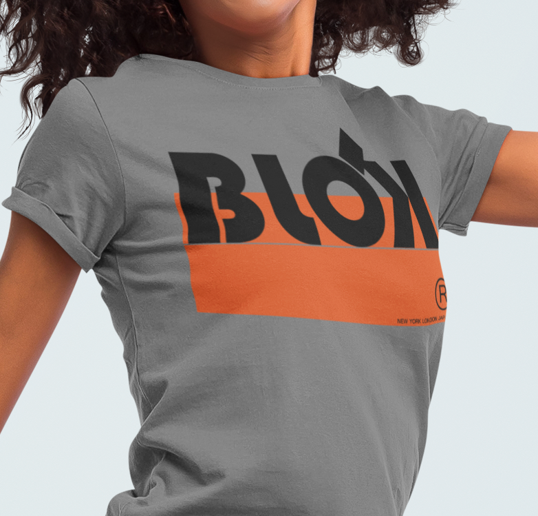 BLOK Stripe - Orange & Black Print Women's Slim Fit Graphic T-Shirt