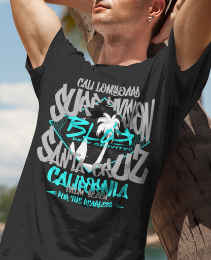 Santa Cruz - Front Print - in Grey & Turquoise - Men's Loose Fit