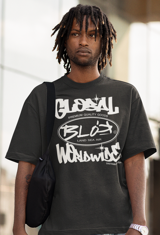 Blok Global - Front Print - in White - Men's Oversize
