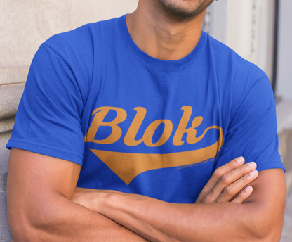 Blok Classic Logo - Front Print - in Orange - Men's Classic Fit Graphic T-Shirt