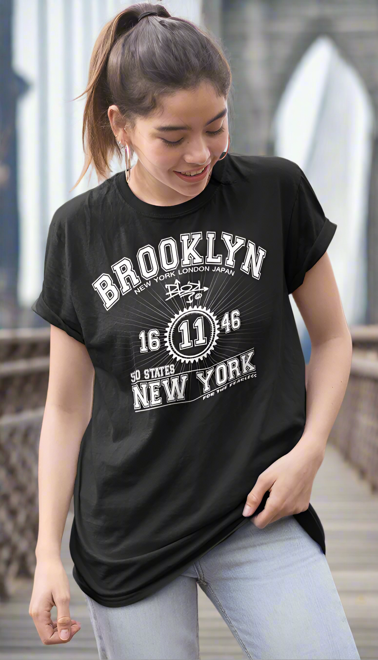 Brooklyn New York - in White Print - Women's Relaxed Fit