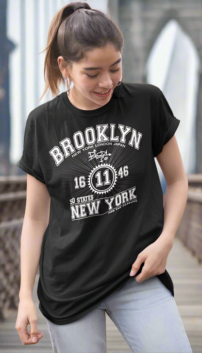 Brooklyn New York - in White Print - Women's Relaxed Fit