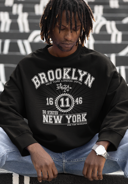 Brooklyn New York - Front Print White - Men's Sweatshirt