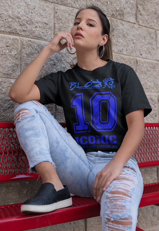 Iconic 10 - Front Print - in Blue - Women's Relaxed Fit