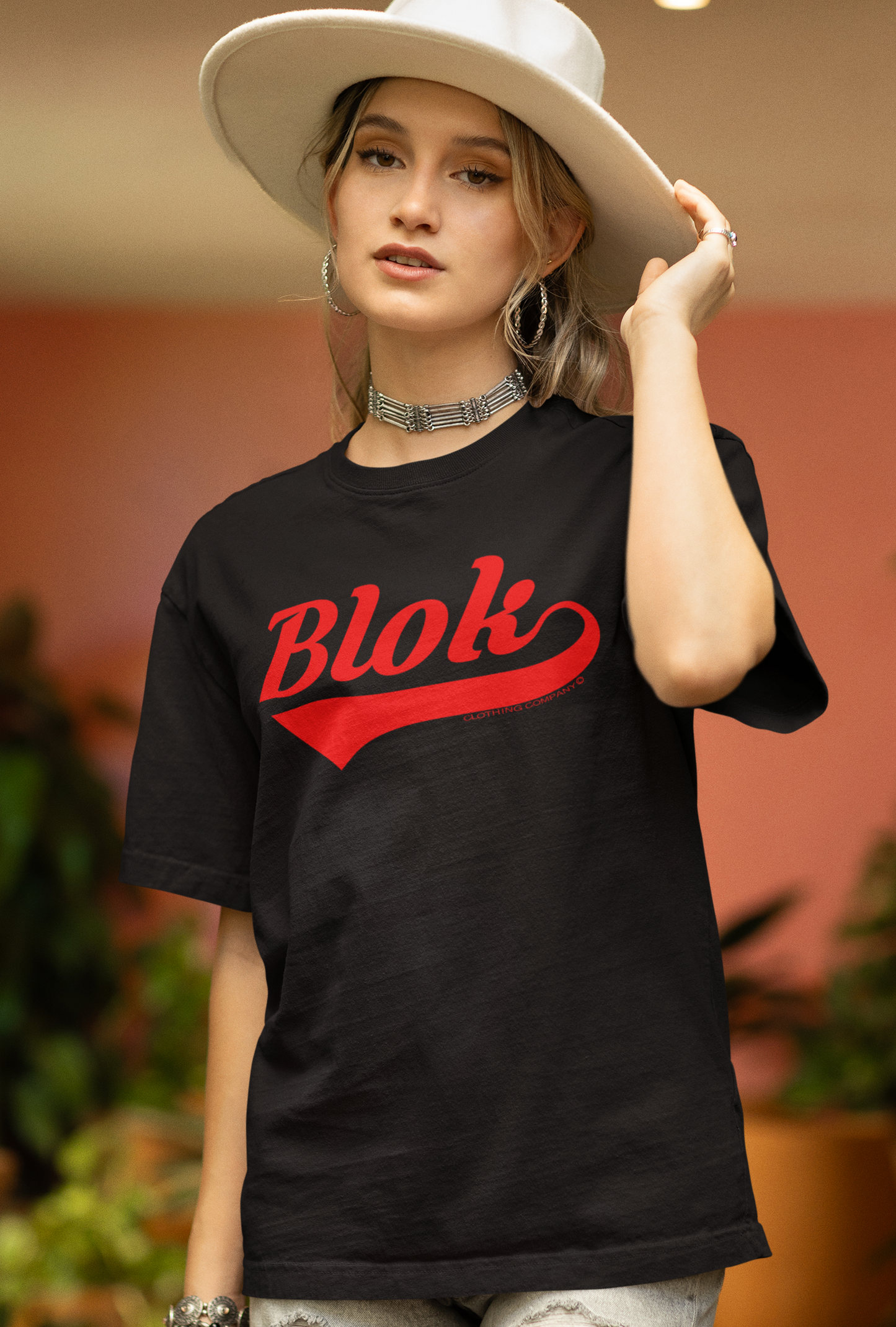 Blok Classic - Front Print - in Red - Women's Relaxed Fit