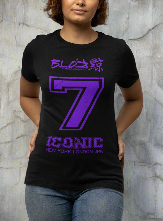 Iconic 7 - Front Print in Purple - Women's Slim Fit
