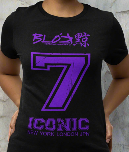 Iconic 7 - Front Print in Purple - Women's Slim Fit