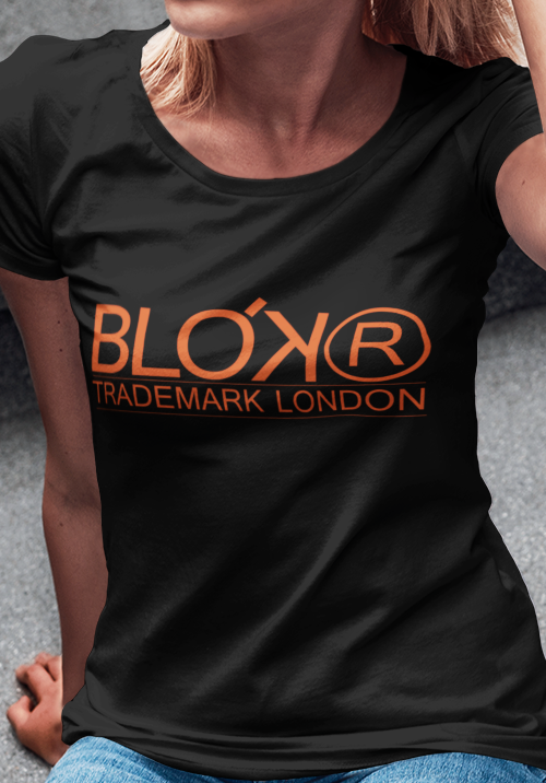BLOK Registered - Orange Print Women's Slim Fit Graphic T-Shirt