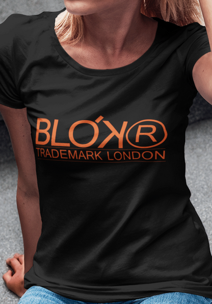 BLOK Registered - Orange Print Women's Slim Fit Graphic T-Shirt